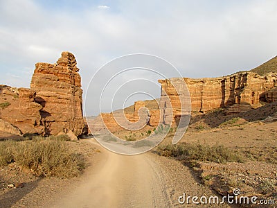 Rock formations in Canyon Charyn (Sharyn) National Park Stock Photo